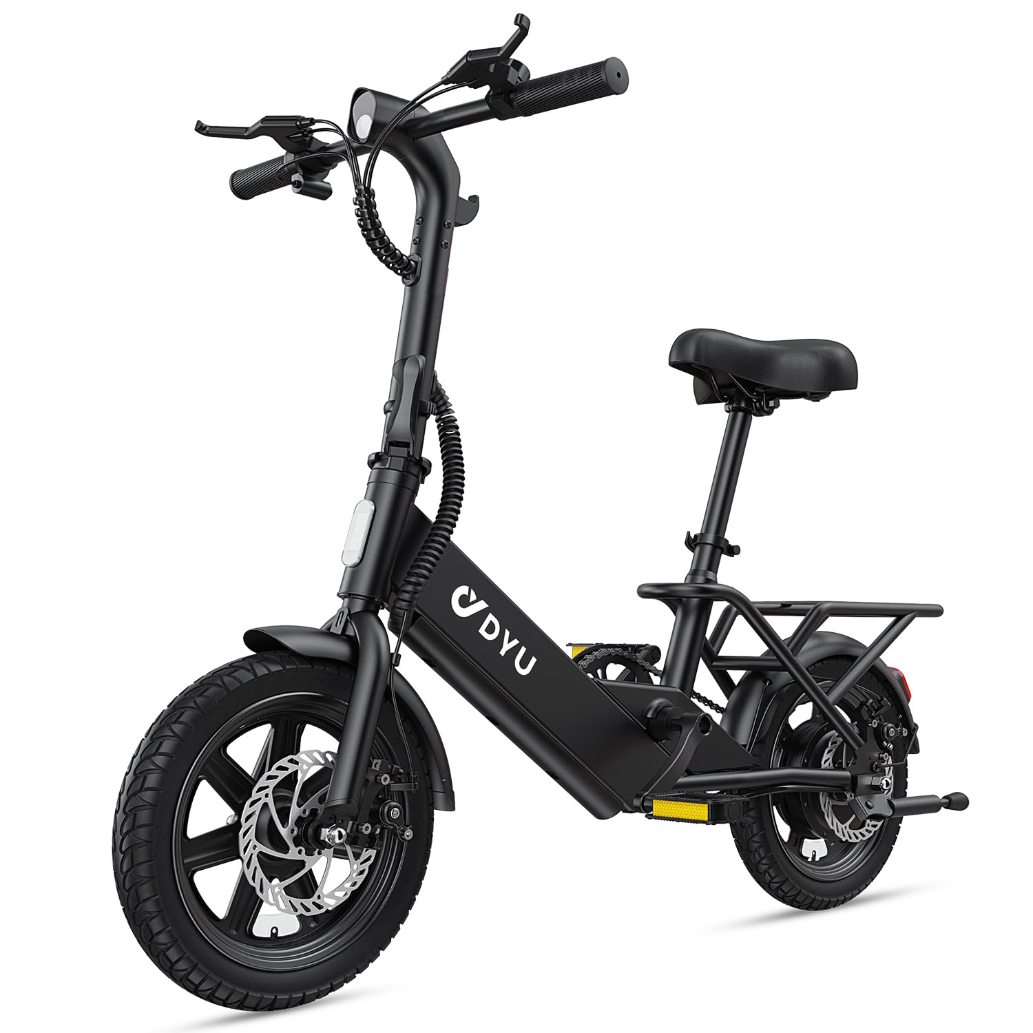 DYU Electric Bike for Adults Teens, Folding Electric Bicycle,Commuter City E-Bike with 350W Motor and 36V 7.8Ah Battery,3 Levels
