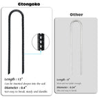 Gtongoko Trampolines Wind Stakes 8 Pack 12 Inch, Heavy Duty U Shaped Rebar Stake Ground Anchors Galvanized Steel Safety Trampoli