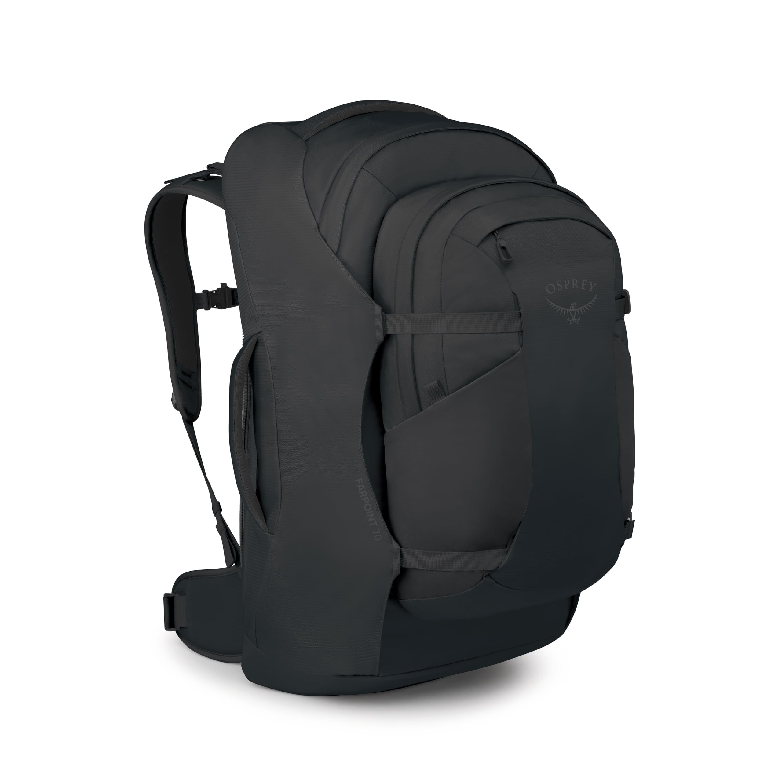 Osprey Farpoint 70L Mens Travel Backpack - Large Adjustable Travel Bag with Detachable Daypack, Black