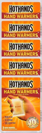 Hothands Hand Warmers, 10 Count (5 Pack With 2 Warmers Per Pack)