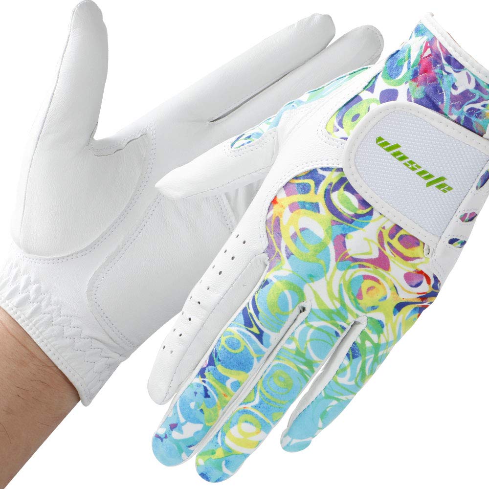 Wosofe Golf Gloves For Women Ladies Girls Soft Leather Accessories Breathable For Non Slip 1 Pair