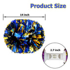 Hooshing 6Pcs Blue And Gold Pom Poms Cheerleading Metallic Cheer Pompoms With Baton Handle For Kids Adults Team Spirit Sports Da