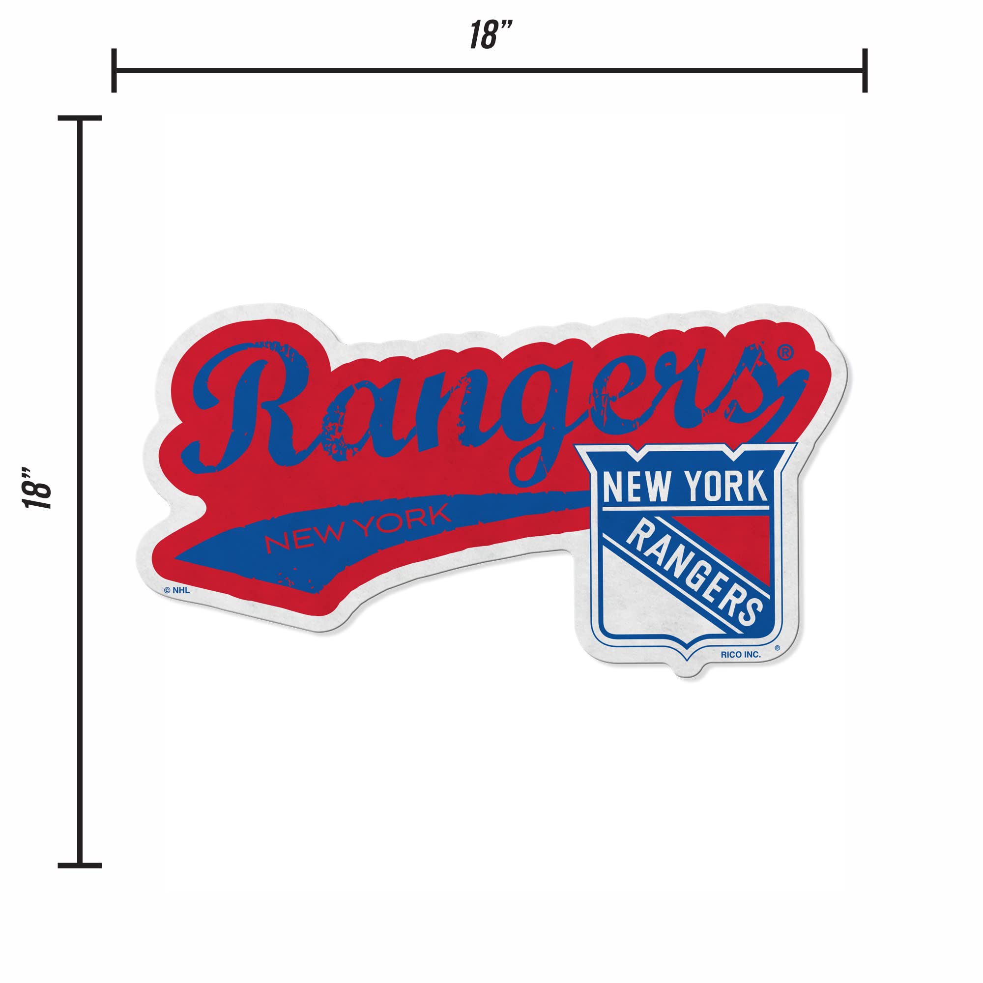 Rico Industries Nhl New York Rangers Distressed Shape Cut Pennant - Home And Living Room D  Cor - Soft Felt Ez To Hang