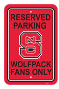 NCAA North Carolina State Wolfpack 12-by-18 inch Plastic Parking Sign