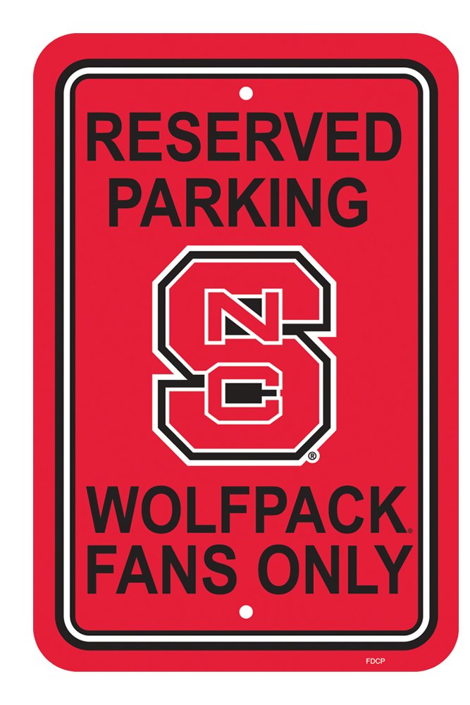 NCAA North Carolina State Wolfpack 12-by-18 inch Plastic Parking Sign