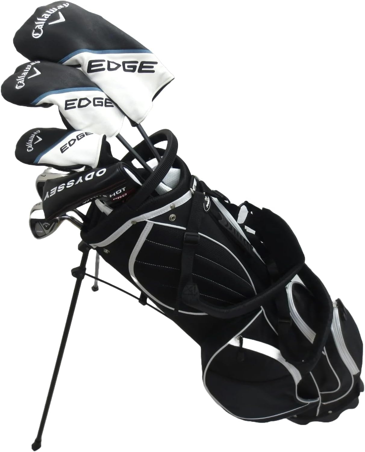 Callaway Tall Mens Golf Set Driver, Wood, Hybrid, Irons, Odyssey Putter Stand Bag Reg Flex +1 Clubs