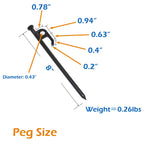 Sutekus Metal Tent Stakes With Reflective Pull Cord Heavy-Duty Forged Steel Tent Pegs Solid Tent Anchors And Camping Spikes For