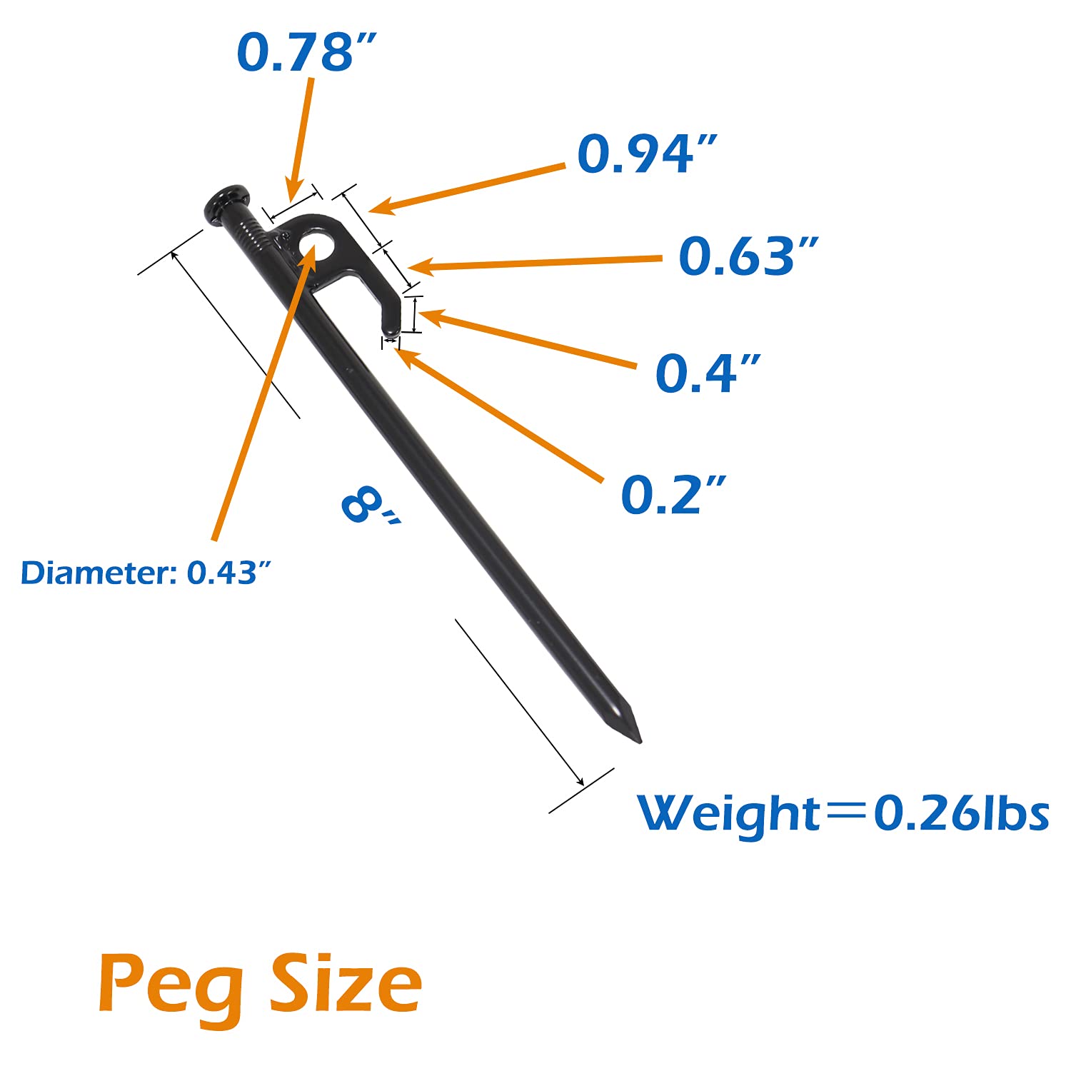 Sutekus Metal Tent Stakes With Reflective Pull Cord Heavy-Duty Forged Steel Tent Pegs Solid Tent Anchors And Camping Spikes For