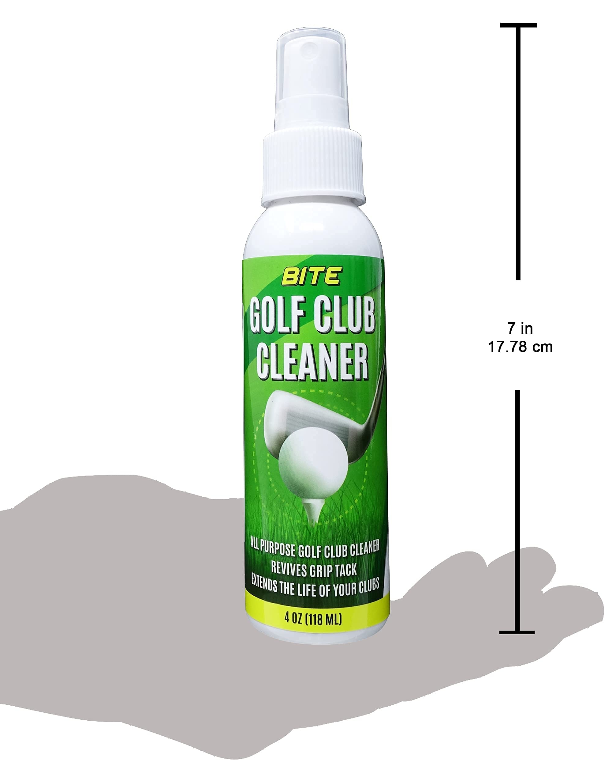 Bite Golf Club And Grip Cleaner  Keeps Clubs, Irons, And Drivers Clean  Use With Cloth, Brush, Or Bottle Brush Refill  Restore G