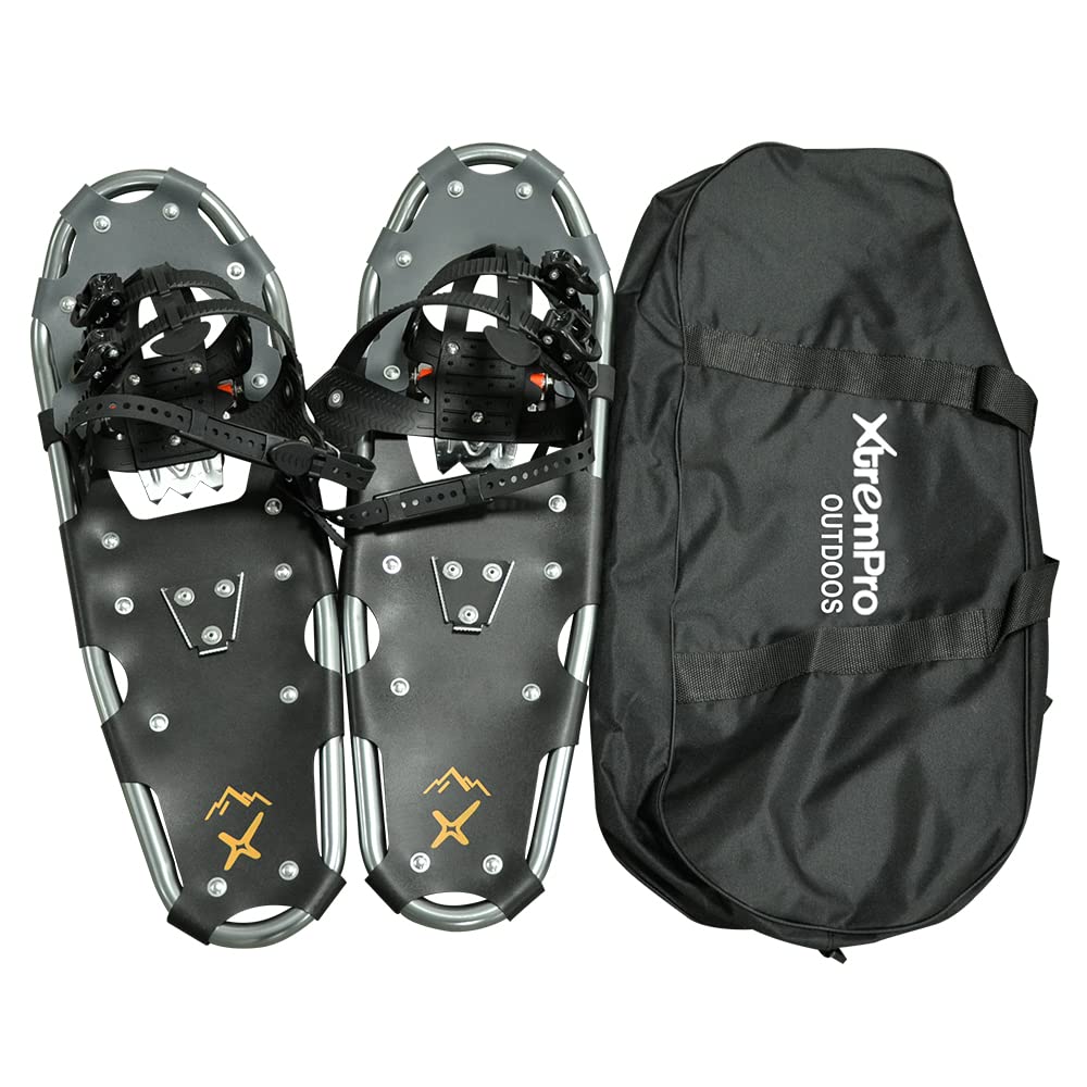 Snowshoes,Lightweight Aluminum Frame,13-Point Heavy Duty Crampons,UV Shoe Decking, and Ratchet System for Secure Fit Complete wi