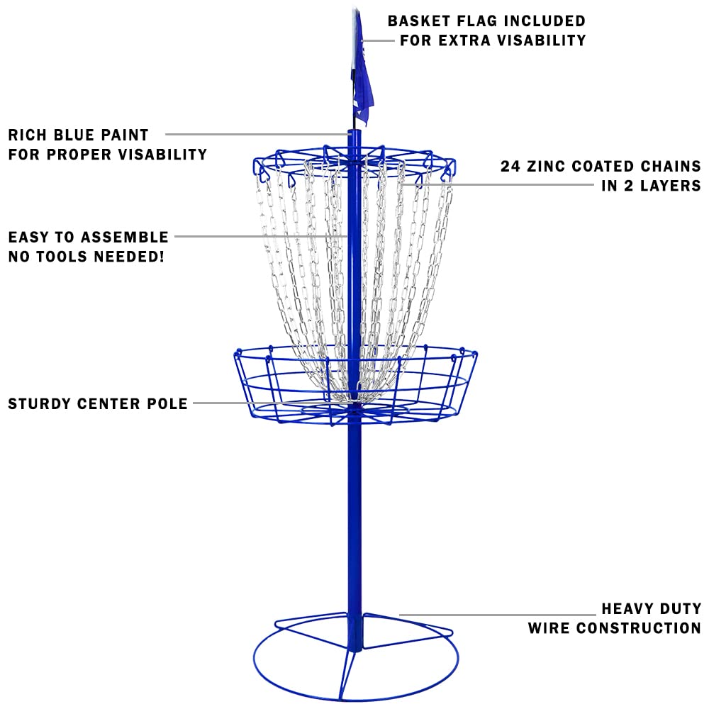 Remix Double Chain Practice Basket For Disc Golf - Royal Blue