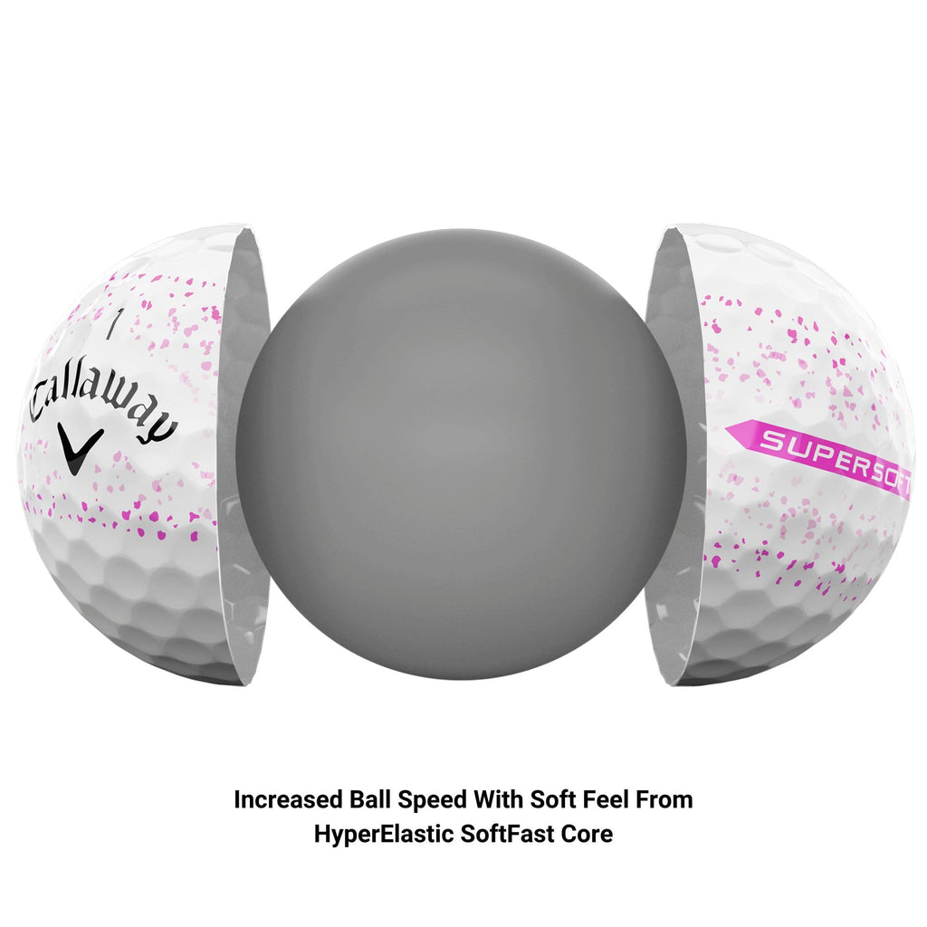 Callaway Golf Supersoft Golf Balls (2023 Version, Pink Splatter)