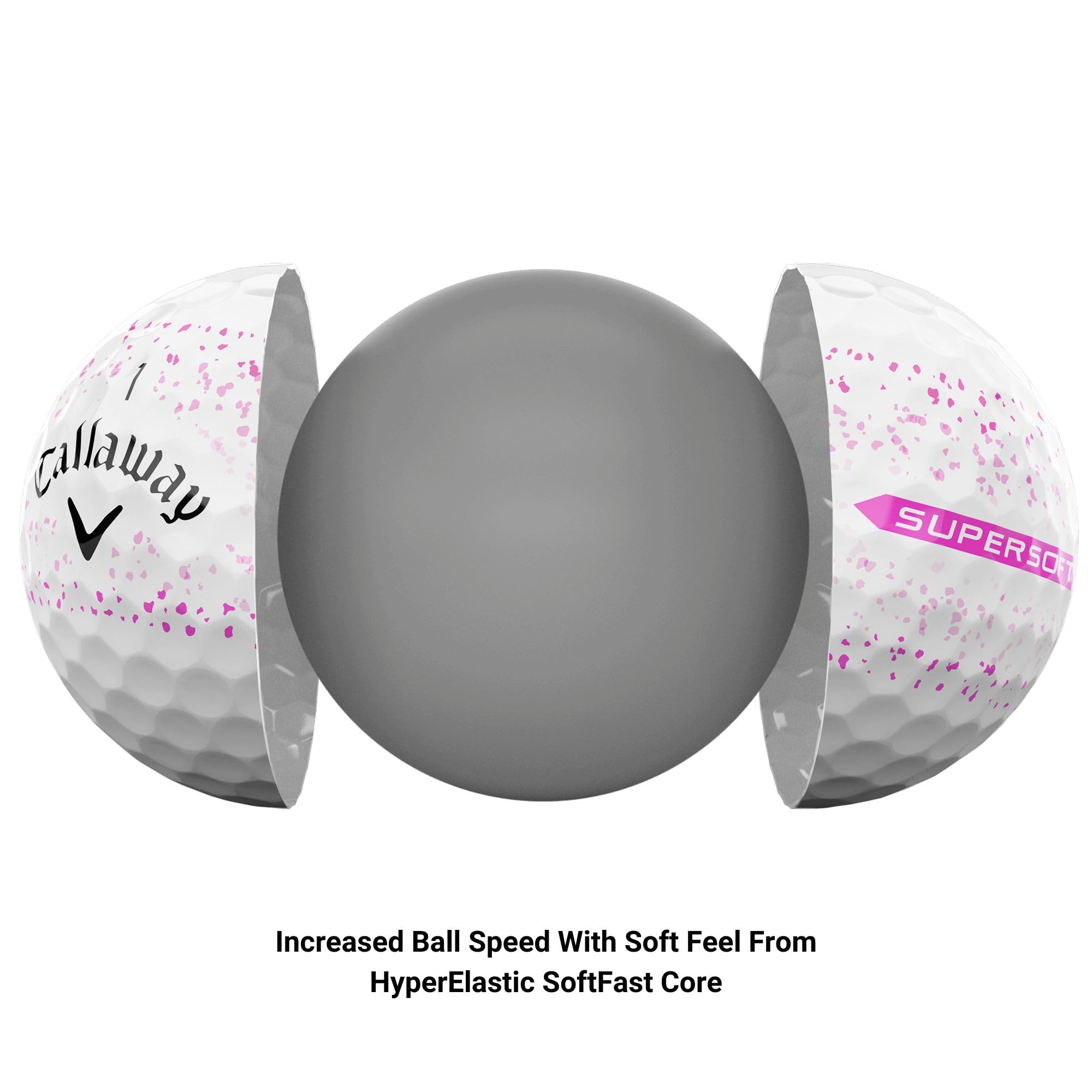 Callaway Golf Supersoft Golf Balls (2023 Version, Pink Splatter)