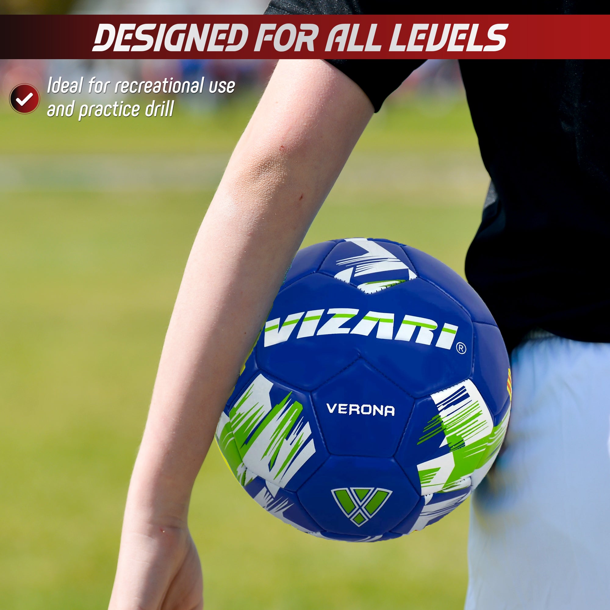 Verona Soccer Ball-Blue/White/Green - Vizari Sports