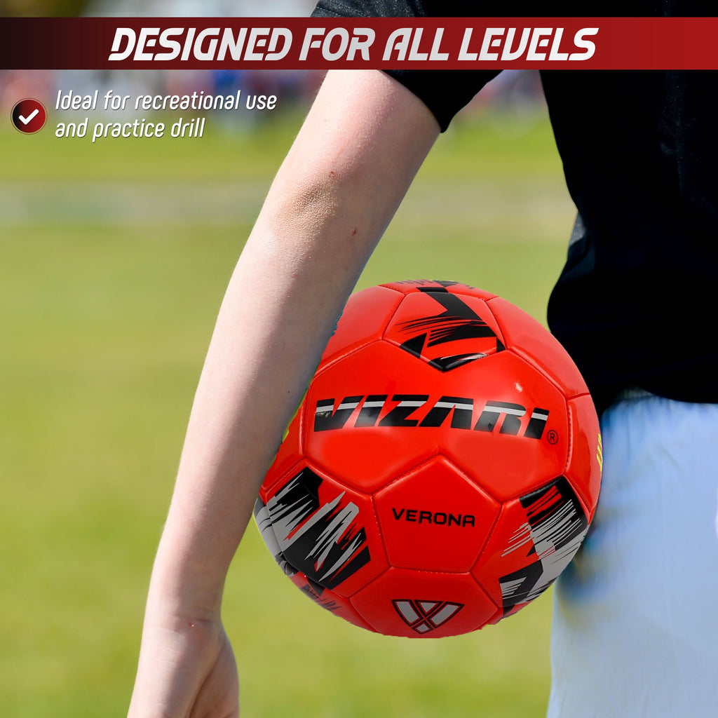Vizari Verona Soccer Ball – Red/Black/Silver