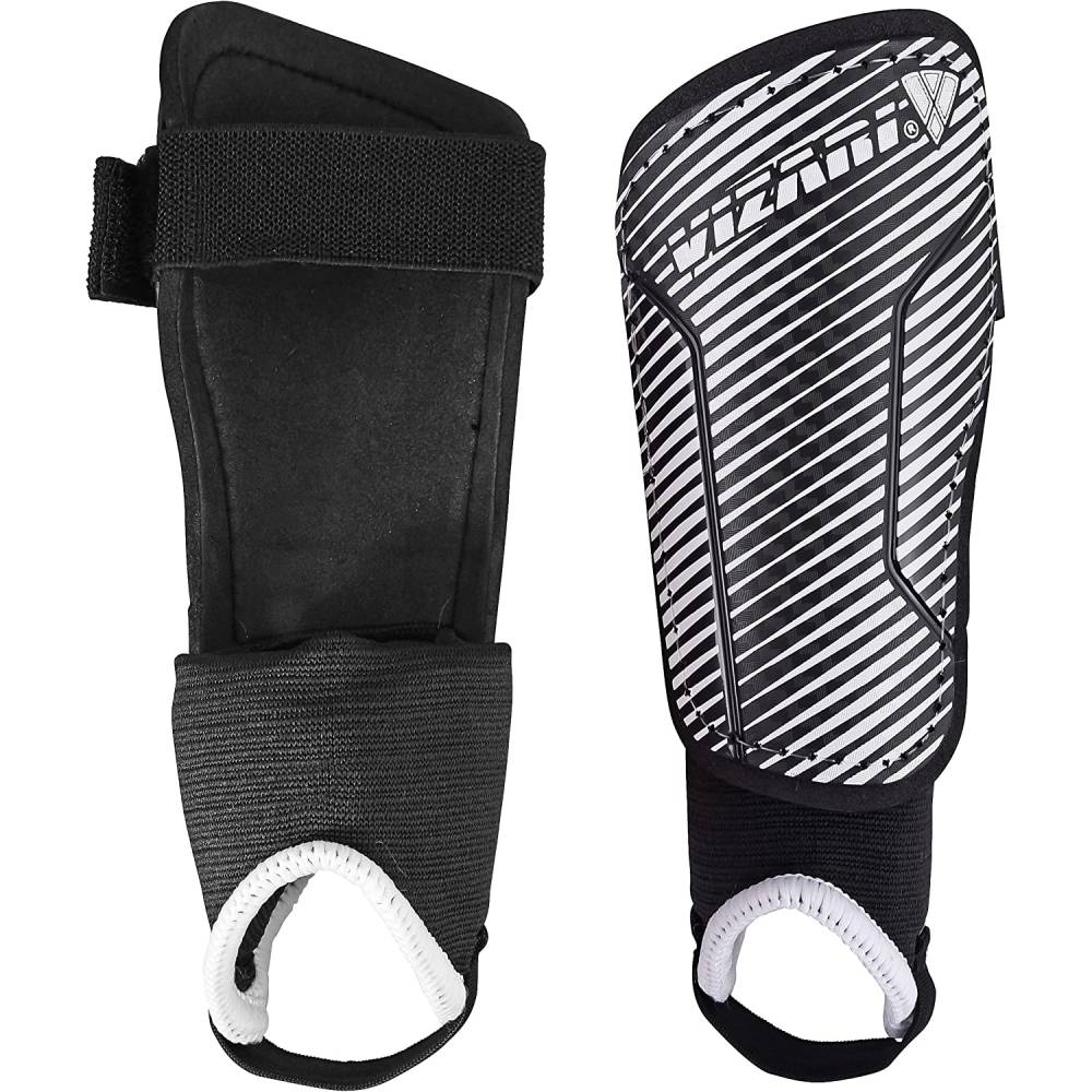 Vizari Matera Soccer Ankle Protection Shin Guard with Ankle Protection – Black/White