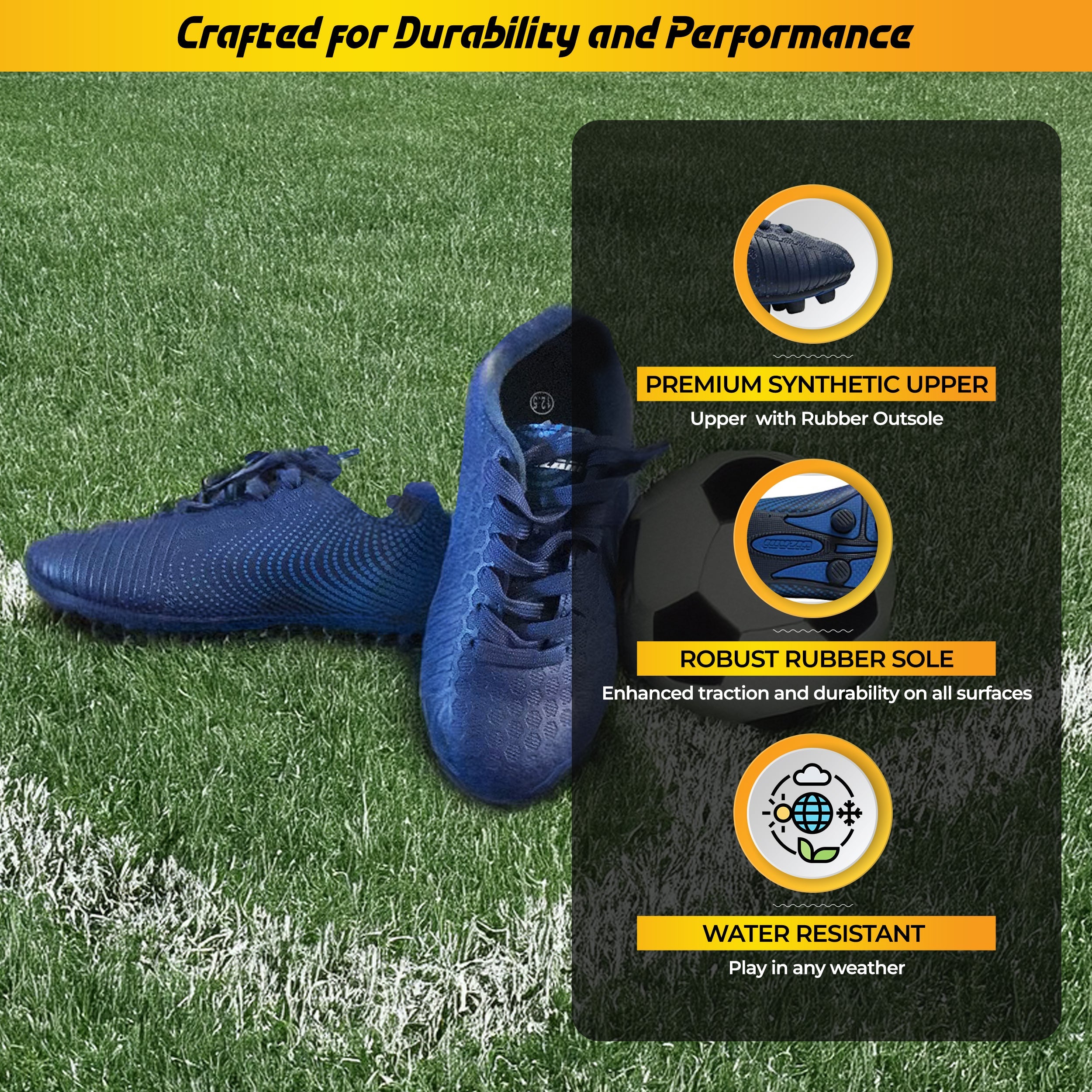 Stealth Firm Ground Soccer Shoes -Navy - Vizari Sports