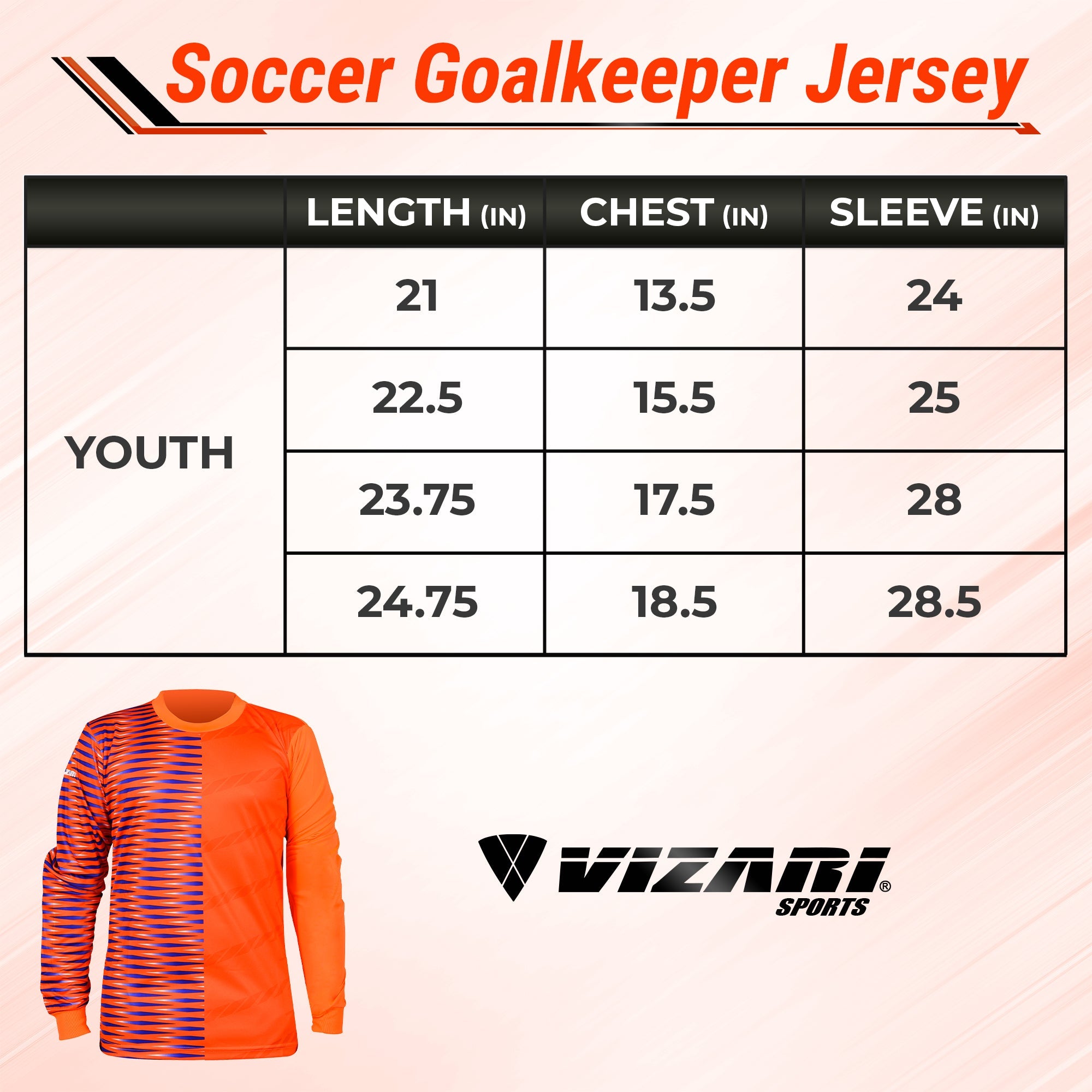Vizari Portola Goalkeeper Jersey – Orange/Royal/Silver