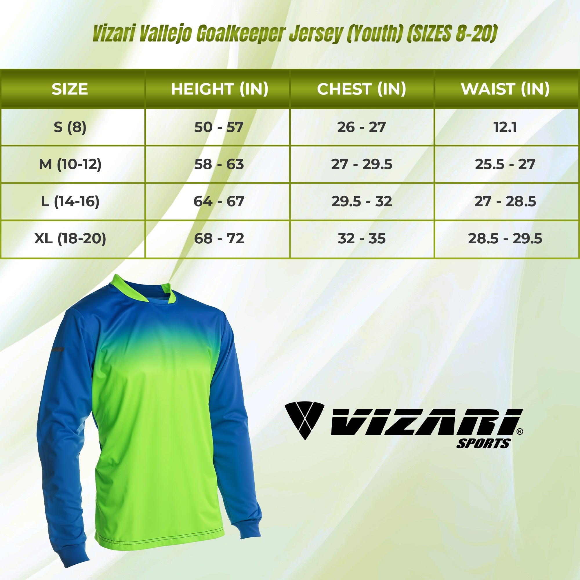 Vallejo Goalkeeper Jersey - Royal/Green - Vizari Sports