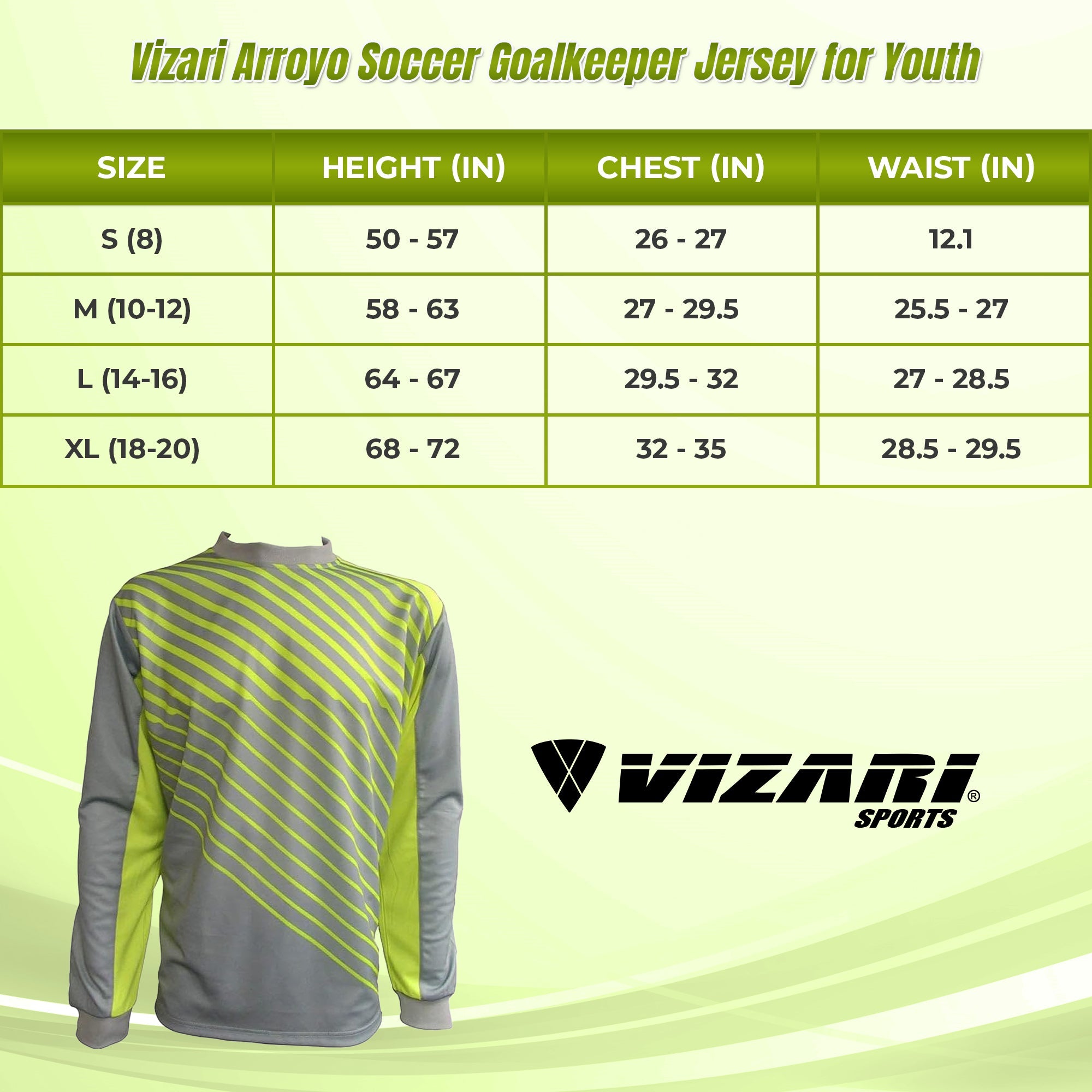 Vizari Arroyo Padded Long Sleeve Goalkeeper Jersey Grey/Yellow