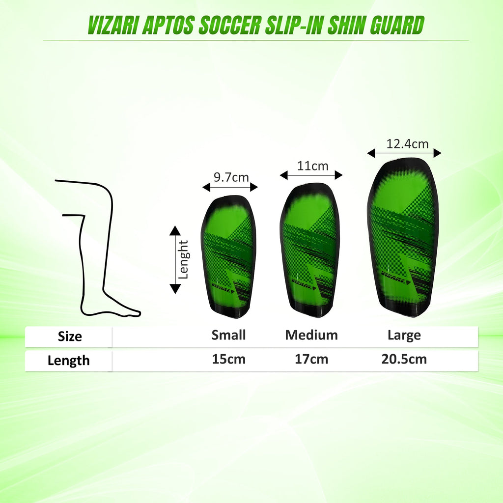 Aptos Soccer Shin Guard with Sleeve-Green/Black - Vizari Sports