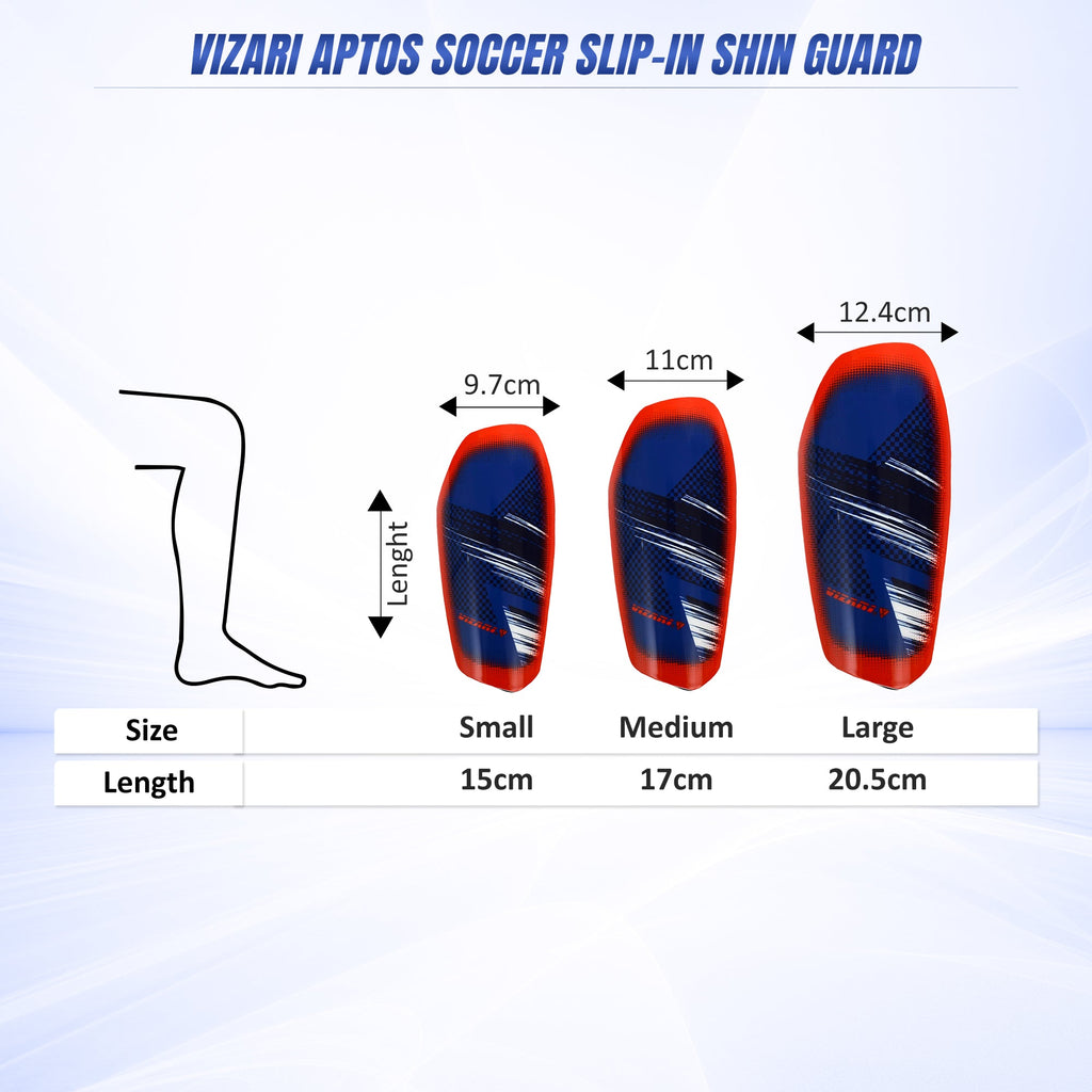 Aptos Soccer Shin Guard with Sleeve-Royal/White - Vizari Sports