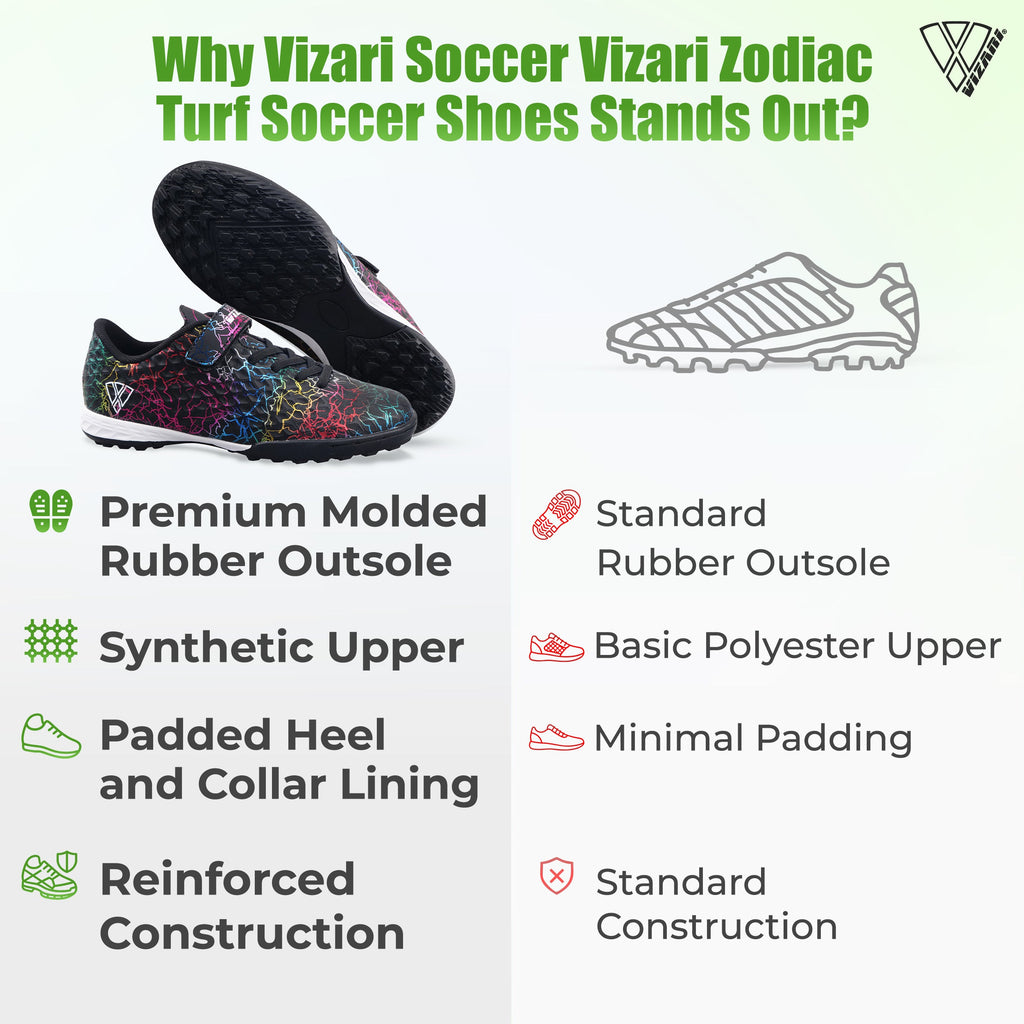 Vizari Sports Junior Turf Soccer Shoes with Velcro - Blue