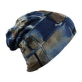 Isweven MenS WomenS Unisex Cotton Blended Slouchy Summer Skull Beanie Cap  BlueBrown (7052A, Free Size)