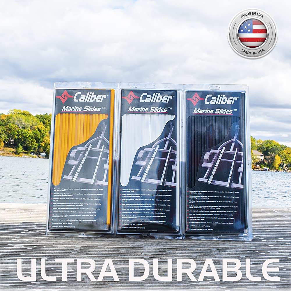 Caliber Marine Trailer Bunk Slides 23010, 3 X 15 Inch, 10-Pack Black