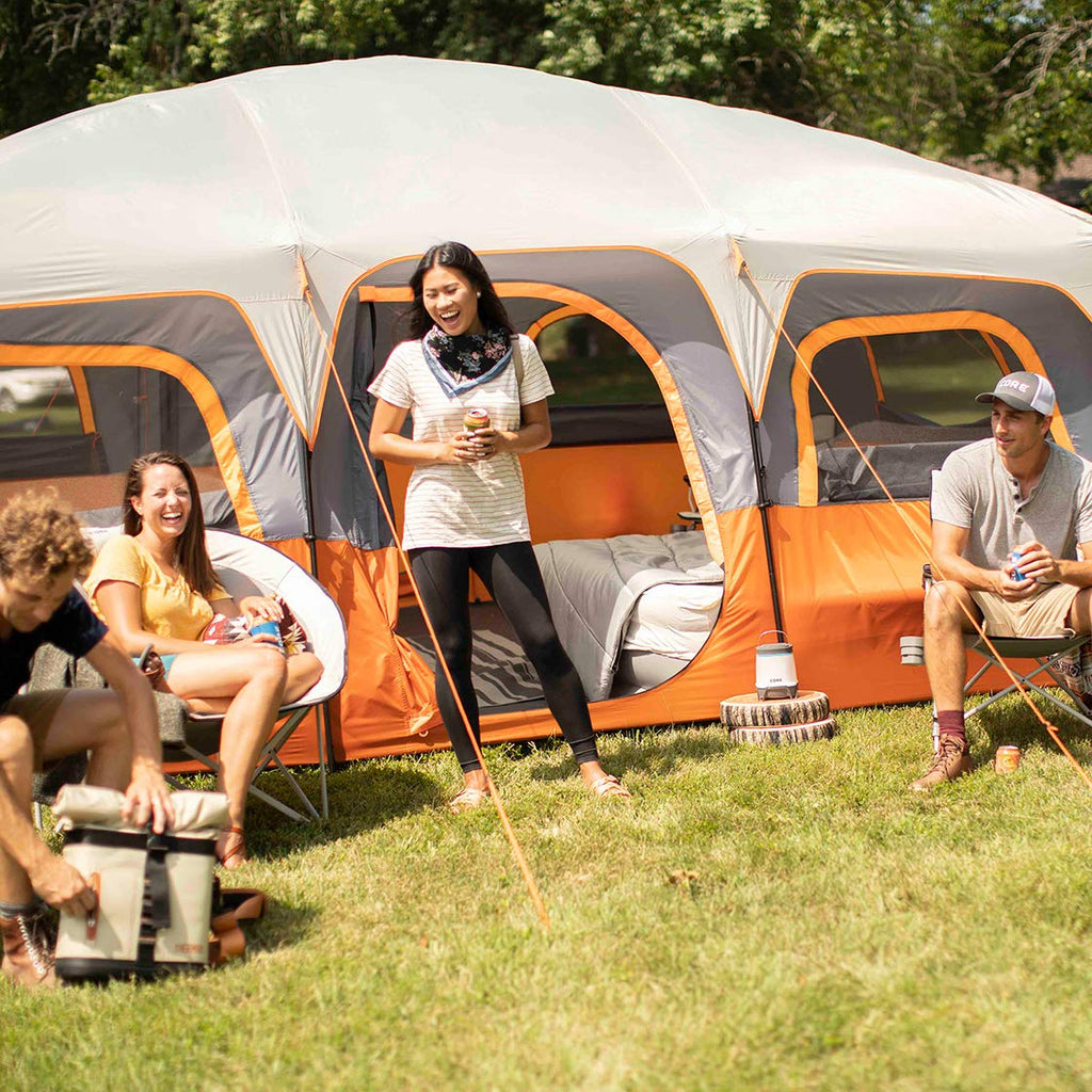 Core 12 Person Tent  Large Multi Room Camping Tent For Outdoor Family Camping  Portable Cabin Stand Up Tent With Storage Pockets