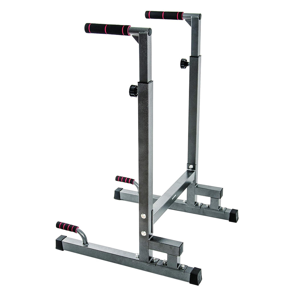 Balancefrom Multi-Function Dip Stand Dip Station Dip Bar With Improved Structure Design, 500-Pound Capacity, Gray