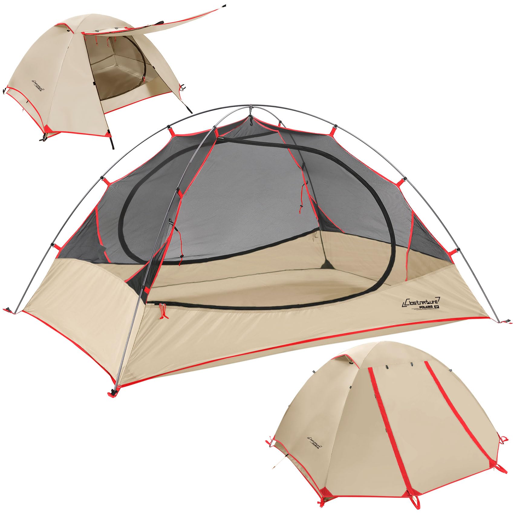 Clostnature Polaris Lightweight Backpacking Tent - 2 Person Ultralight Waterproof Camping Tent, 3 Season Large Size Easy Setup T