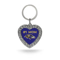 Rico Industries Nfl Football Baltimore Ravens Rhinestone Heart Keychain