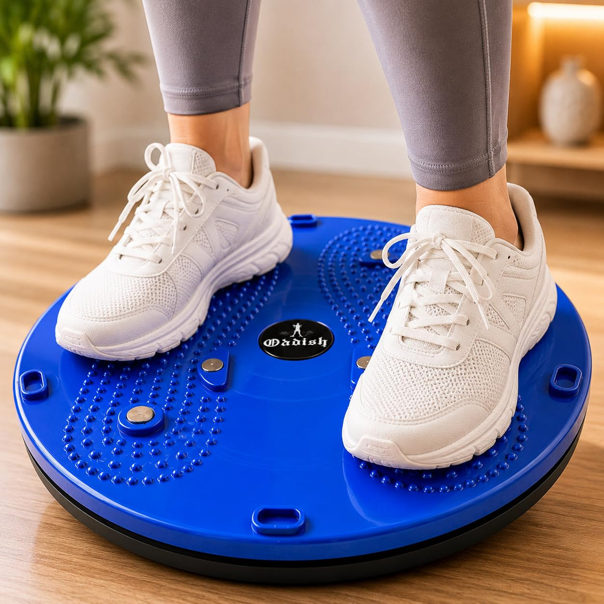 Oddish Twister Balance Board with Magnetic Foot Massager, Blue