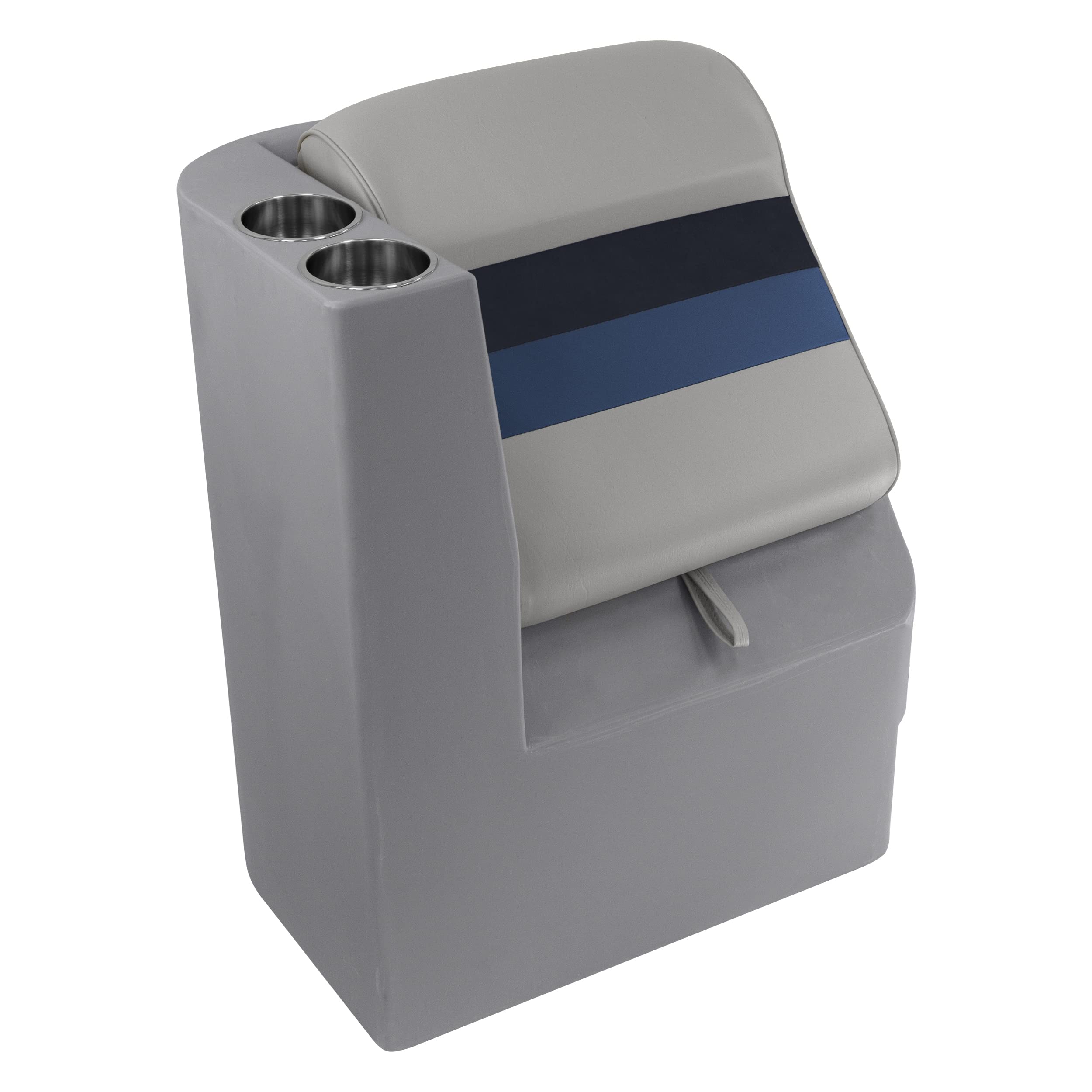 Wise 8WD1305L-1011 Deluxe Series Pontoon Left Lean Back Recliner Section, Grey/Navy/Blue