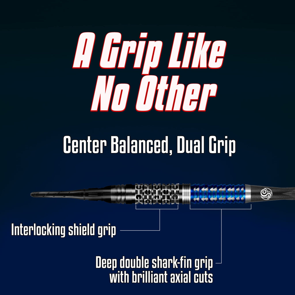Shot Darts Soft Tip, Viking Raven (18G/20G) 90% Tungsten Barrels, Center Balanced With With Dual Grip Handcrafted Professional D