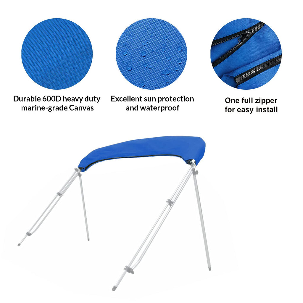 Savvycraft 4 Bow Bimini Replacement Top Canvas Cover 4 Bow 96'' L 54''-60'' W Blue Color