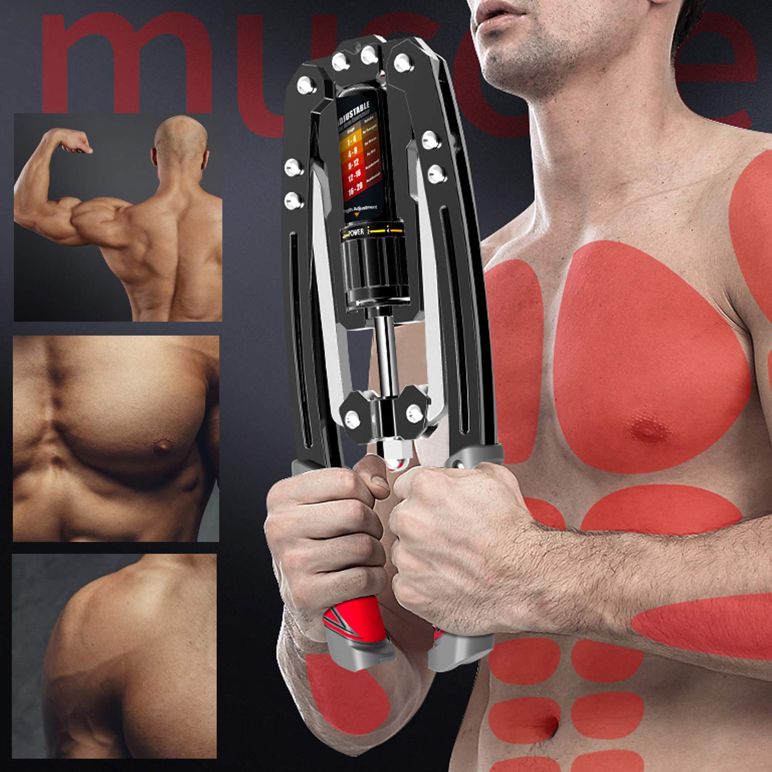 East Mount Twister Arm Exerciser - Adjustable 22-440Lbs Hydraulic Power, Home Chest Expander, Shoulder Muscle Training Fitness E