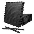 Xtrim Puzzle Exercise Mat, 16 Tiles & 16 Borders, HighDensity Eva Foam Mat, Interlocking Tiles, Shock Proof, Protective Floorin