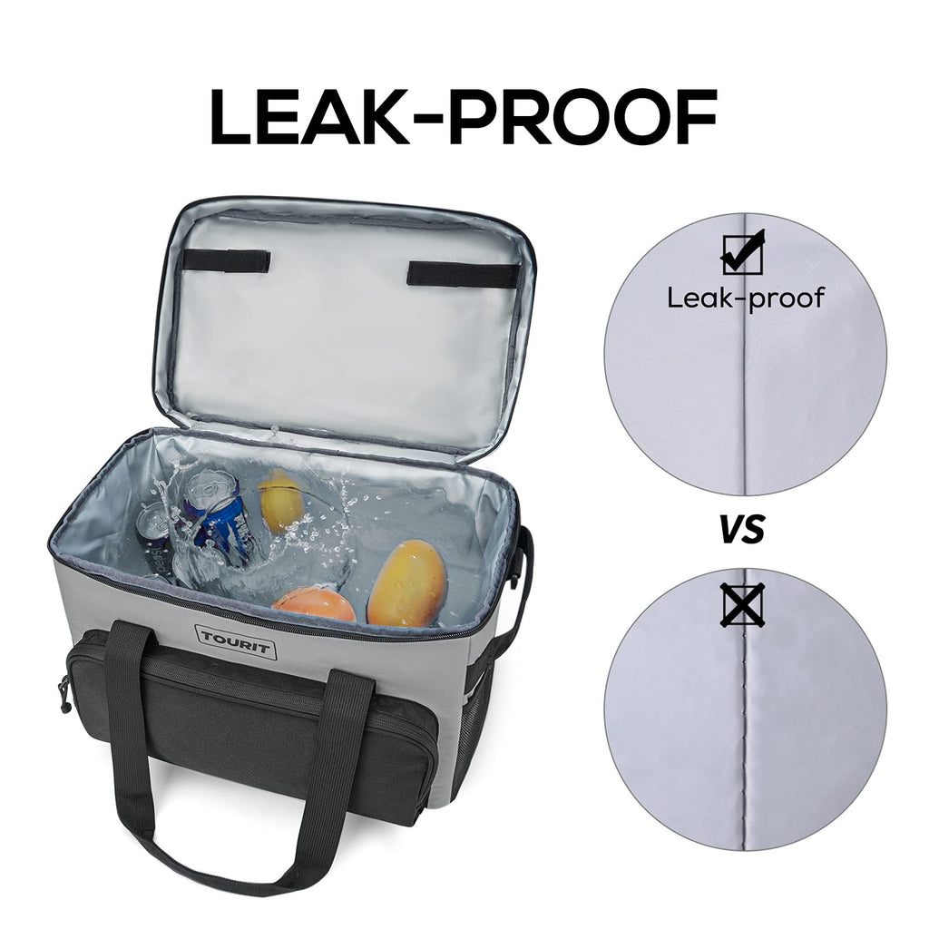 Tourit Cooler Bag 46-Can Insulated Soft Cooler Portable Cooler Bag 32L Lunch Coolers For Picnic, Beach, Work, Trip, Grey