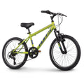 Huffy Stone 20 Inch Mountain Bike, Matte Lime Frame, 6-Speed Shimano Twist Shifting, Front Suspension, Comfort Saddle, 20''/24''