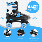 SUPER YOUNGSTER Adjustable Roller Skates Boys Kids Ages 5-8 8-12 Roller Skates Girls with Light up Wheels, Fun Rollerskate for Y