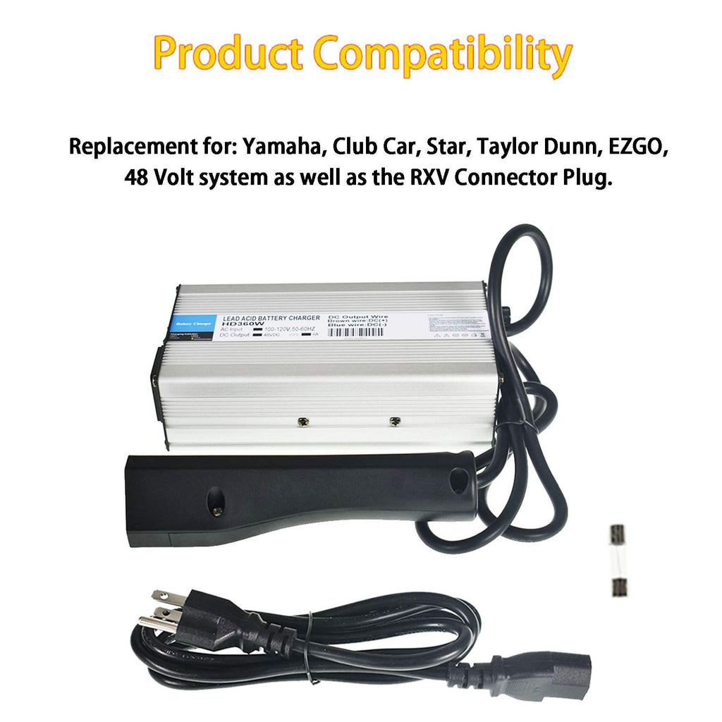 Wflnhb 48V/6A Rxv Golf Cart Battery Charger Replacement For Star Ezgo Club Car Ds Ezgo Txt Yamaha