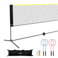 Vevor Badminton Net, 20Ft Wide Foldable Pickleball Set With Stand, Bag, Rackets, Nylon Shuttlecocks For Kid Backyard Indoor Outd