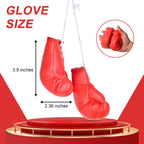 Offwego Mini Boxing Gloves Car Mirror Hanging Decor Interior Accessories - Red Mini Cute Glove Mother? Day Ornament Display For