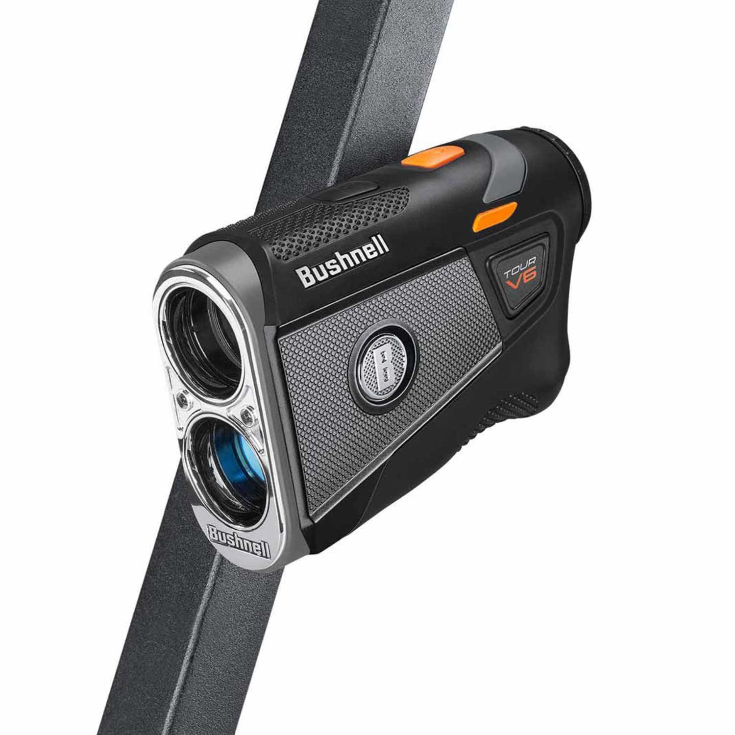 Bushnell Tour V6 Patriot Pack Laser Golf Rangefinder With Carrying Case, Wearable4U Lens Cloth, And 2X Cr2 Batteries Bundle