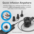 Active Era Luxury Camping Air Mattress With Built In Pump - Twin Air Mattress With Usb Rechargeable Pump, Travel Bag - Single Ai