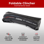 Fincci Pair 700X23C Tires Road Bike 23-622 Foldable Bike Tire 60Tpi With 1Mm Antipuncture Protection For Cycling Racing Touring