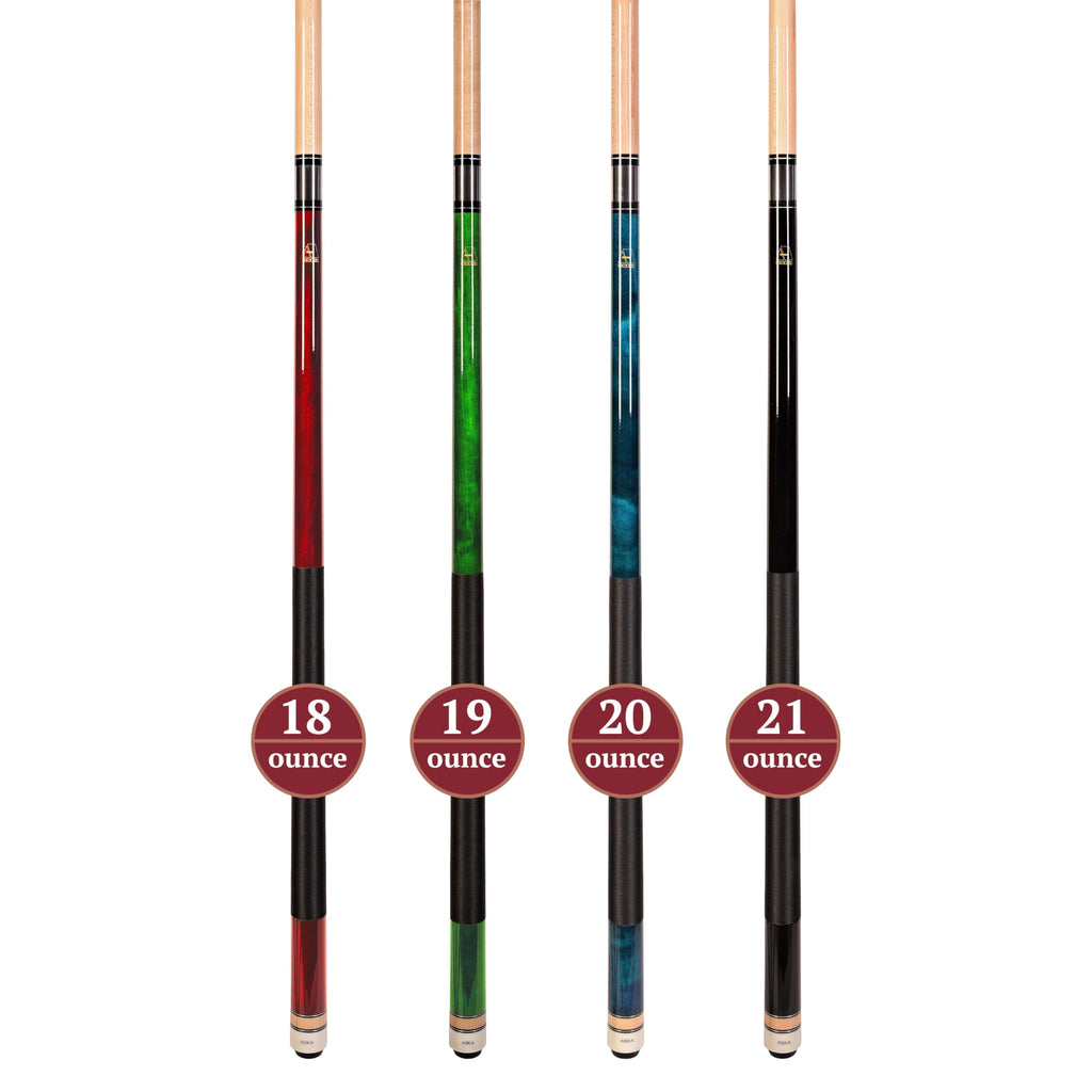 Set Of Aska L2 Billiard Pool Cue Sticks, 58'' Hard Rock Canadian Maple, 5/16X18 Joint, 13Mm Hard Tip, Mixed Weights (Set Of 4 St