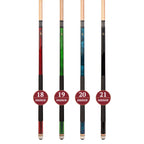 Set Of Aska L2 Billiard Pool Cue Sticks, 58'' Hard Rock Canadian Maple, 5/16X18 Joint, 13Mm Hard Tip, Mixed Weights (Set Of 4 St